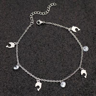 China FASHIONABLE Wholesale Moon Butterfly Star Butterfly Stainless Steel Anklet Chain Bracelet Fashion Women Foot Pendant Jewelry for sale