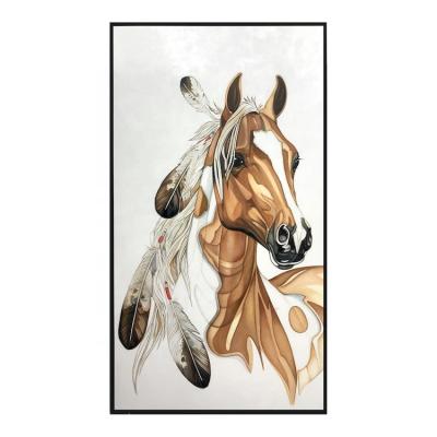 China Canvas Wall Art CLASSIC View Horse Face Animal Painting Handmade Oil Painting For Home Wall Decoration for sale