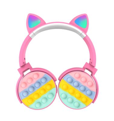 China Headband Factory Child Over-Ear Wiggle Toy Headphone Colorful Stereo Wireless Headset For Mobile Phone Tablet for sale