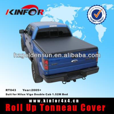 China No Tools Required - Patented Quick Clamp System Soft Vinyl Roll Up Tonneau Cover For Hilux Vigo Double Cab 1.52M Bed for sale