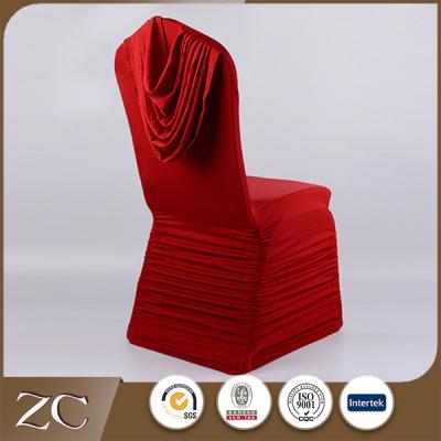 China Spandex ruffle with drapery factory direct popular wedding spandex dining chair seat covers for sale