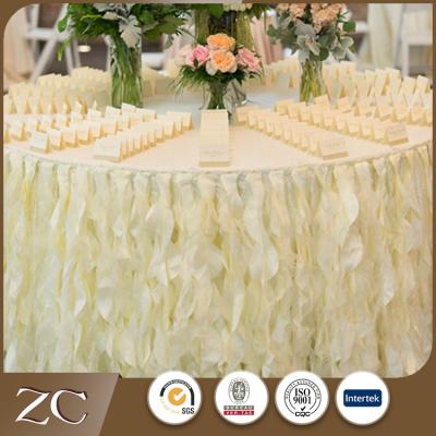 China Wholesale dustproof/protective/mushroom latest decoration design wrinkled beautiful tablecloth for wedding for sale