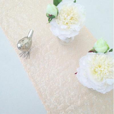 China Shiny hot sale fancy polyester sequin table runner for sale