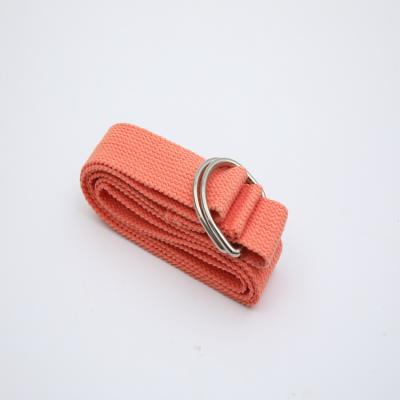 China Sturdy Button D Ring Woven Label Yoga Strap Metal Bodybuilding Fitness Polyester Widely Used Custom Color for sale