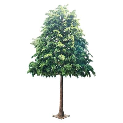 China Art Decor Advertised Customized Pine Fiberglass Tree For Landscaping for sale