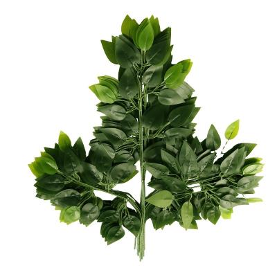 China Eco-friendly wholesale artificial plastic banyan leaf ficus foliage for home decoration for sale