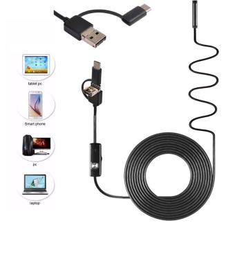 China NIGHT VISION 3 in 1 Industrial USB Endoscope 8mm Hard Cable 5m Inspection Endoscope Camera usb 3.9mm for sale