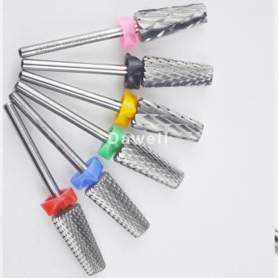 China Good Quality Stainless Steel Manicure Tools Safety Tungsten Carbide Nail Tip Durable Big Smooth Ball Barrel Top Drill Bit for sale