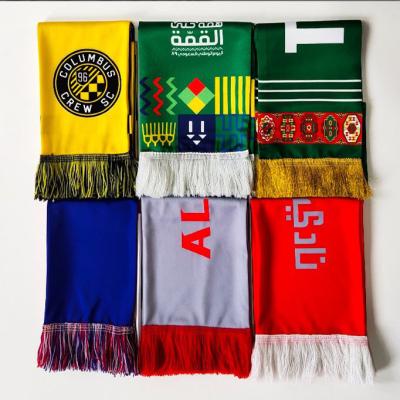 China 2022 Customized Comfortable Qatar World Cup Souvenir Brazil Argentina Portugal Flag Soccer Fan Scarf American Flag Satin Scarf for sale