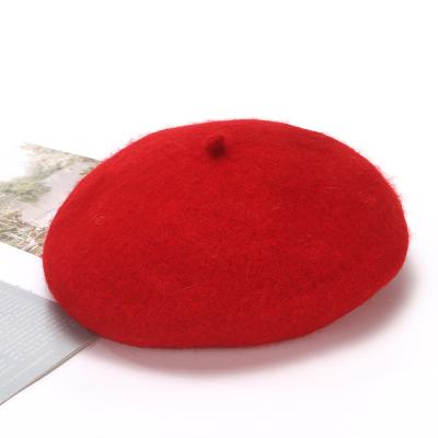 China Winter COMMON women's beret all-match tide flat surface casual woolen berets painter hat outdoor warm female pumpkin hat for sale