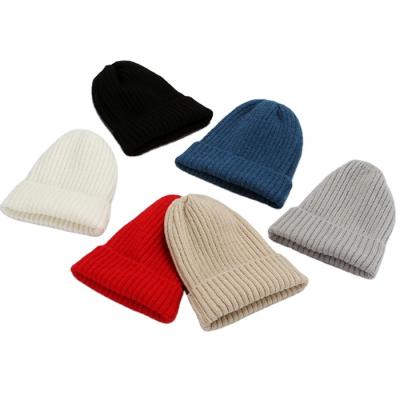 China Fashion\Winter Solid Color Woolen Comfortable\Durable Knitted Women Hat Thickened Cold Hat No Brim Melon Hearing Protection Hat Warm Cold Sweater Hat for sale