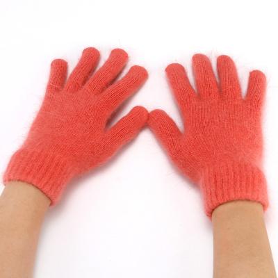 China Woolen Thickened Student Riding Touch Screen Wild Knitted Warm and Wild Knitted Touch Screen Gloves Women's Rabbit Fur Warm Gloves for sale