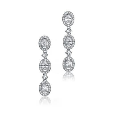 China High Quality Nickel Free 925 Sterling Silver Ear Tennis Zirconia Jewelry Earrings for sale