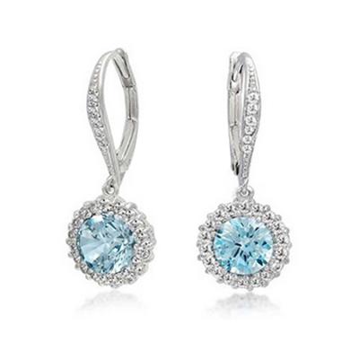 China Professional CLASSIC Quite Distinctive Blue And Pave Setting Fashion Earring Hanging Design for sale