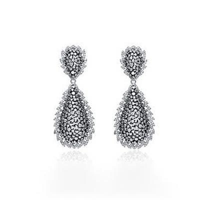 China 2022 New Arrival 925 Sterling Silver Rhodium Plated Cz Sparkle Casual/Sporty Teardrop Drop Earrings For Women for sale