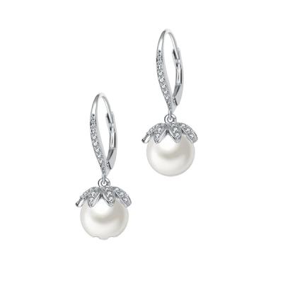 China Lever Back 925 Sterling Silver Nickel Free Real Chandelier Pearl Jewelry Earrings for sale