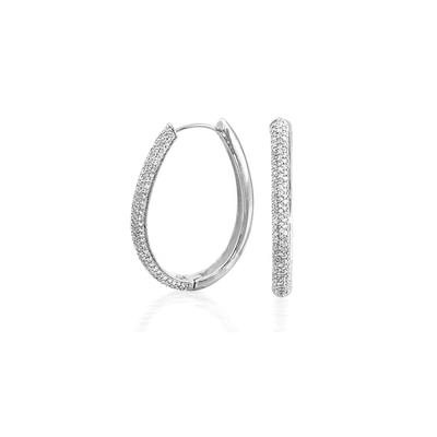 China FASHIONABLE Wedding 925 Sterling Silver OEM/Odm Zircon Women Jewelry Hoop Earrings for sale