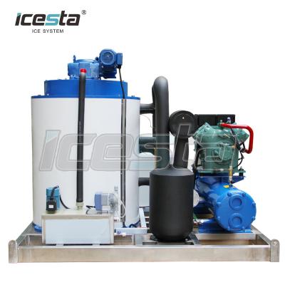 China ICESTA Industrial High Productivity Fish Flake Ice Machine 2500 Kg Per Day for sale