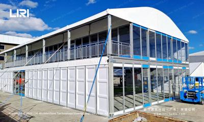 China Liri Double Decker Tent 15X35m With Glass Wall And ABS Walls Forluxury Event for sale