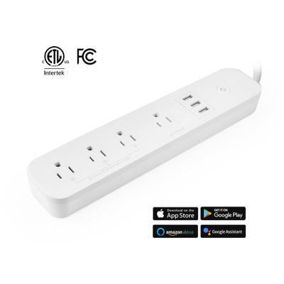 China Tuya Google Home Amazon Alexa Smart WiFi Power Strip Commercial Wireless Home Outlet With USB Port for sale