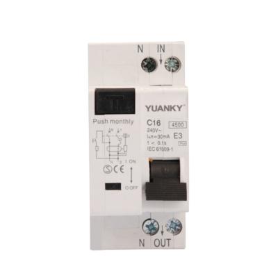 China RCBO 1P+N 4.5KA HWL6-32 Residual Current Circuit Breaker with Overcurrent Protection RCBO supplier Te koop