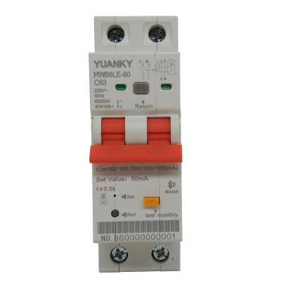 China YUANKY HWB6LE intelligent low voltage switch smart leakage monitoring miniature circuit breaker RCBO à venda