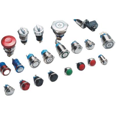 中国 Pushbutton manufacturer HW-PB22 custom pattern AC/DC metal signal lights and button switches 販売のため