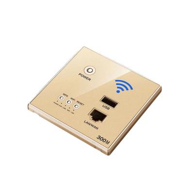 中国 Router In-wall Smart Switch Socket Wireless 300mbps Double USB Charging Ports 2.4G with Us Wall Wifi Router 300 Mbps WPA2-PSK 販売のため