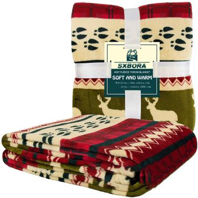 China 2021 New Design Christmas Gift Cachet Christmas Flannel Warm Blanket PORTABLE for sale