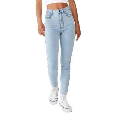 China New Fashion Low Price QUICK DRY Ladies Washed High Waist Ripped Casual Skinny Dark Jeans for sale