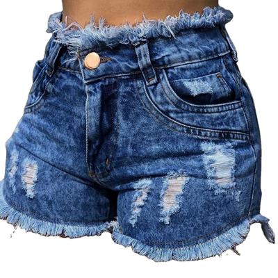 China Anti-wrinkle ladies summer shorts fashion jeans high waist jeans shorts foldable women for sale