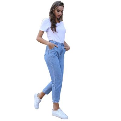 China 2021 ladies jeans QUICK DRY casual simple turn dyed ripped jeans women's jeans for sale