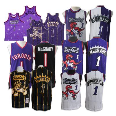 China #1 Tracy McGrady Toronto Basketball Jersey Mens Embroidery Raptors Team Uniforms Purple Quick Dry Customized Antibacterial for sale