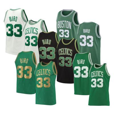 China Wholesale Men's BIRO #33 Vintage Basketball Jersey Sublimation Celtics Team Jersey High Quality Embroidered Uniforms Antibacterial for sale