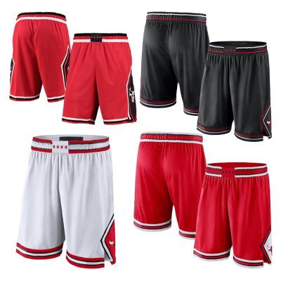 China Latest Chicago City Basketball Jersey Shorts Antibacterial Wholesale Embroidery Stitched Polyester Mens Bulls Uniform Shorts High Quality for sale