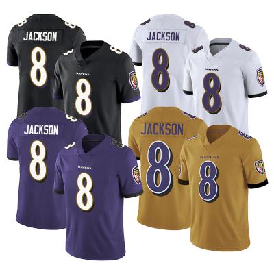 China Wholesale Custom Made Antibacterial Lamar Jackson Jersey Cheap New #8 Jackson Rugby League Football Team High Quality Sublimated Tank Top On Sale for sale