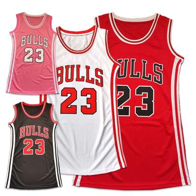 China High Quality Sublimated Women's Chicago Basketball Wear Bulls #23 Jordan Basketball Jersey Dresses For Women Antibacterial Wholesale Hot-press for sale