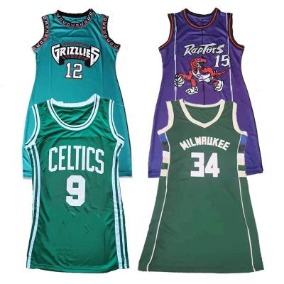 China High Quality Hot-press #12Ja Morant #5Celtics#34Milwaukee #15Raptors Women's Basketball Dress Antibacterial Wholesale Tank Top Basketball Dress for sale