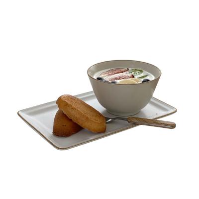 China Viable Japanese retro matte ceramic bowl yogurt bowl household rice bowl sushi dish tray for sale