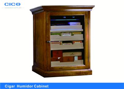 China Reliable Cigar Humidor Cabinet , Antique Wooden Humidor UV Protected Glass for sale