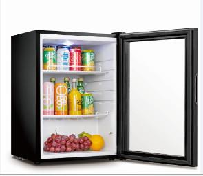 China Compact  Glass Front Mini Fridge / Small Glass Front Beverage Refrigerator for sale