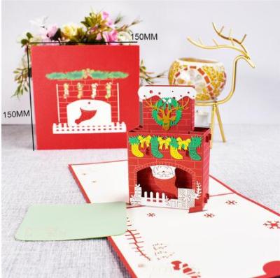 China Europe Hongmei MA010 3D Pop Thank You Christmas Gift Paper Greeting Cards for sale