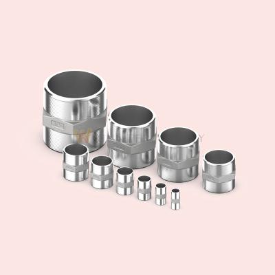 China 304#stainless steel 316 stainless steel fitting Steele 304 stainless steel pipe nipple barrel nipple thread polished nipple pipe fitting for sale