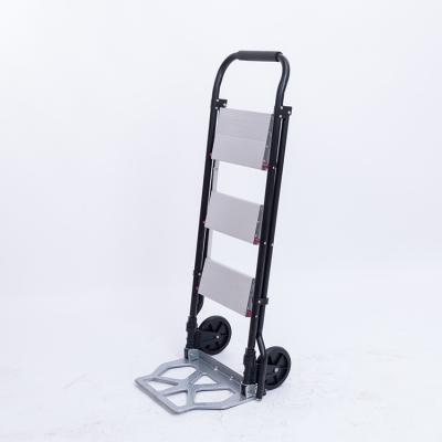 China New KT-2321F Durable Portable Folding Aluminum Luggage Trolley Ladder Withstand 250kg Hand Truck Trolley for sale