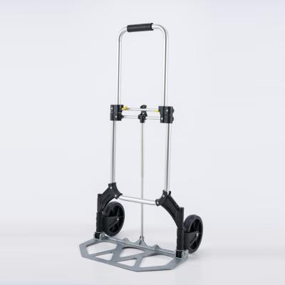 China KT-2022 60kg Folding Hand Truck Durable Aluminum 2 Wheel Hand Cart Portable Foldable Cart for sale