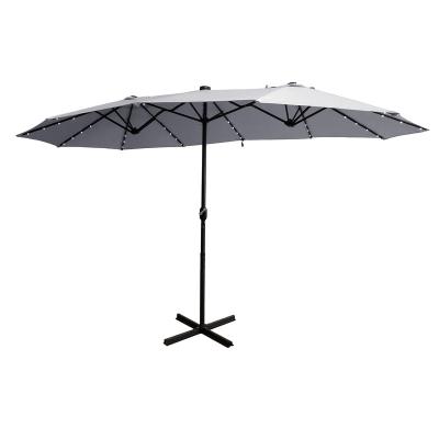 China Modern Parasol Double Patio Umbrellas and Twin Bases for sale