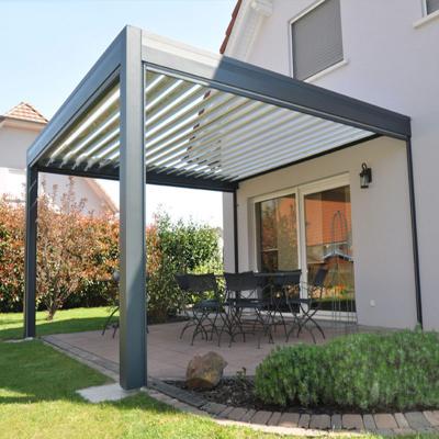 China Polycarbonate Roof 3x3 4x4 PVDF Coated Aluminum Pergola Waterproof Canopy Roof Bioclimatic Motorized Outdoor Gazebos for sale