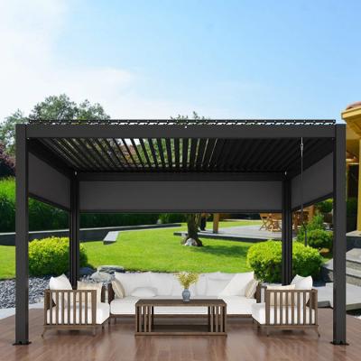 China Polycarbonate Roof Hotel Swimming Pool Outdoor Garden Manual 3X6m Louvre Systems Aluminum Bioclimatic Gazebo Pergola for sale