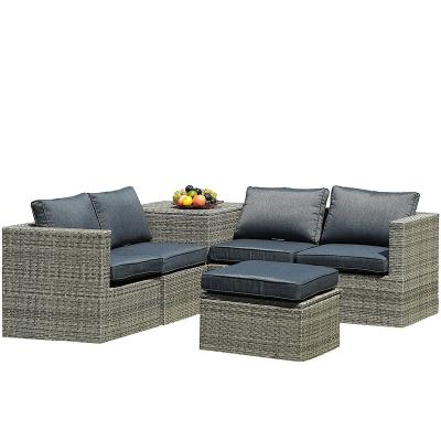 China Modern Hot Sale Garden Table And Chair Set Wicker Outdoor Furniture Synthetic Rattan Sofa for sale