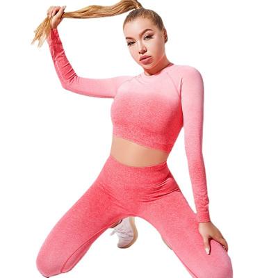 China New Fashion Breathable Women High Waisted Workout Fitness Clothing Sports Fitness Leggings Yoga Sets for sale